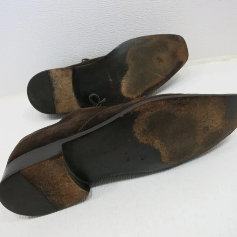 Faconnable Brown Suede Leather Dress Oxfords Fashion Footwear Shoes Sz 9 M